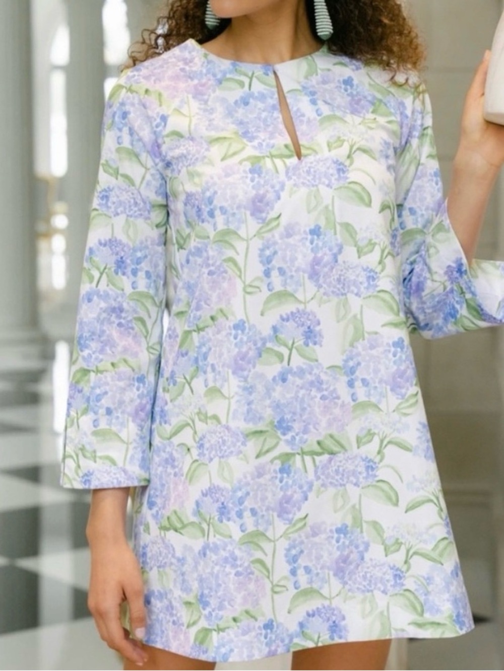 Hill House Artemis Dress in Blue, Green & Lavender Sz S like new 100% cotton